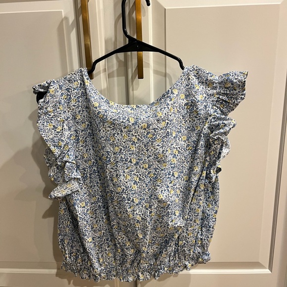 XL Women’s Universal Threads Flutter Sleeveless Cropped Wrap Top - Picture 2 of 2